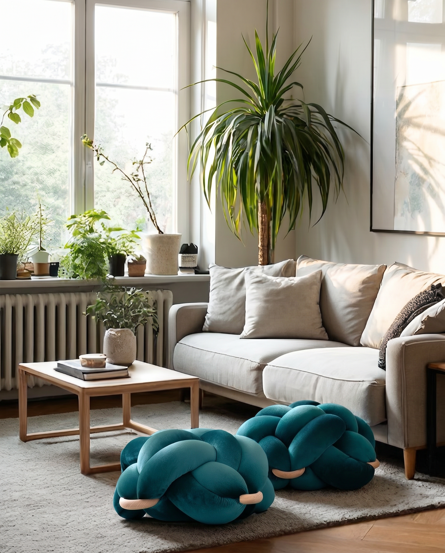 (M) Petrol Knot Ottoman