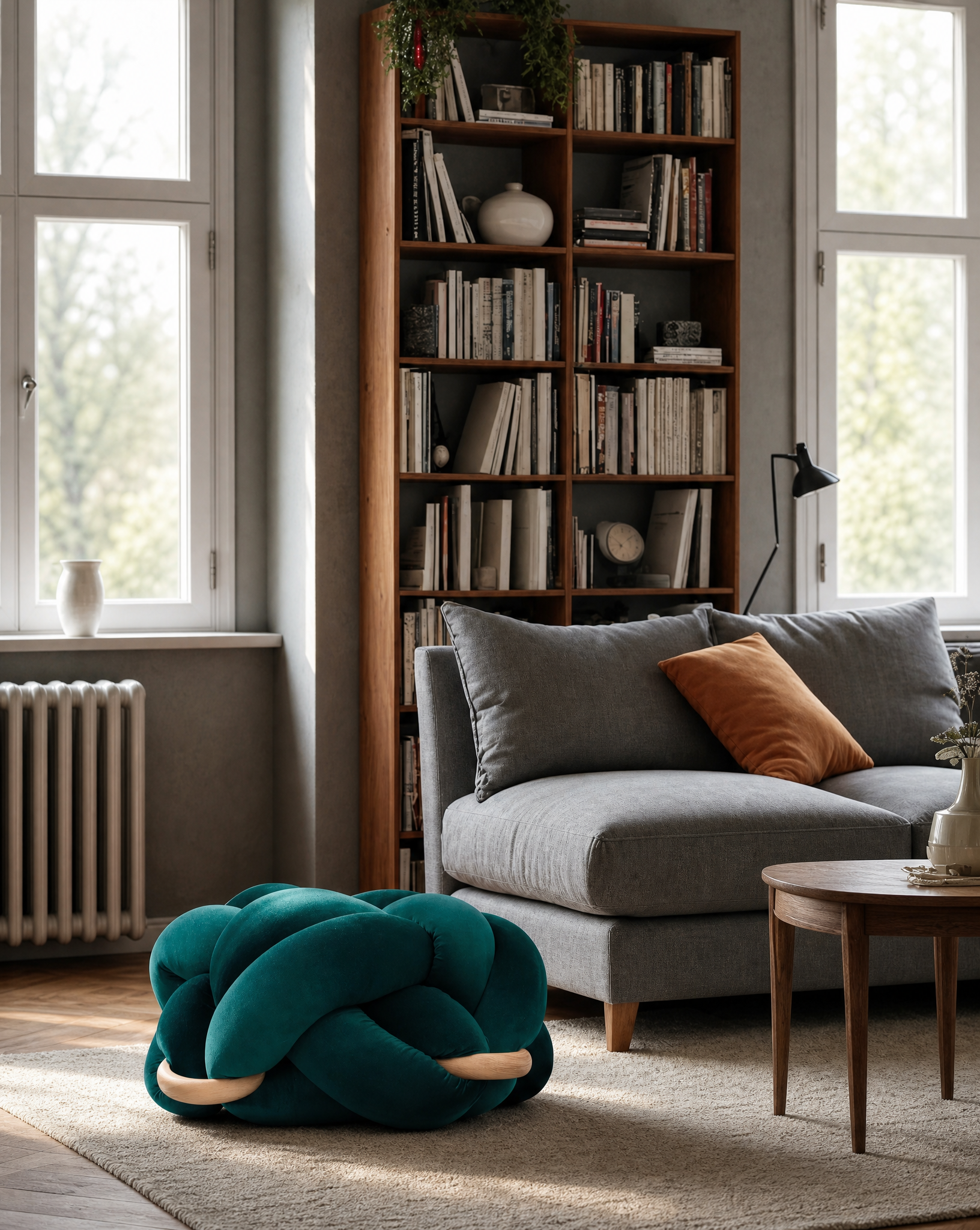 (L) Petrol Knot Ottoman