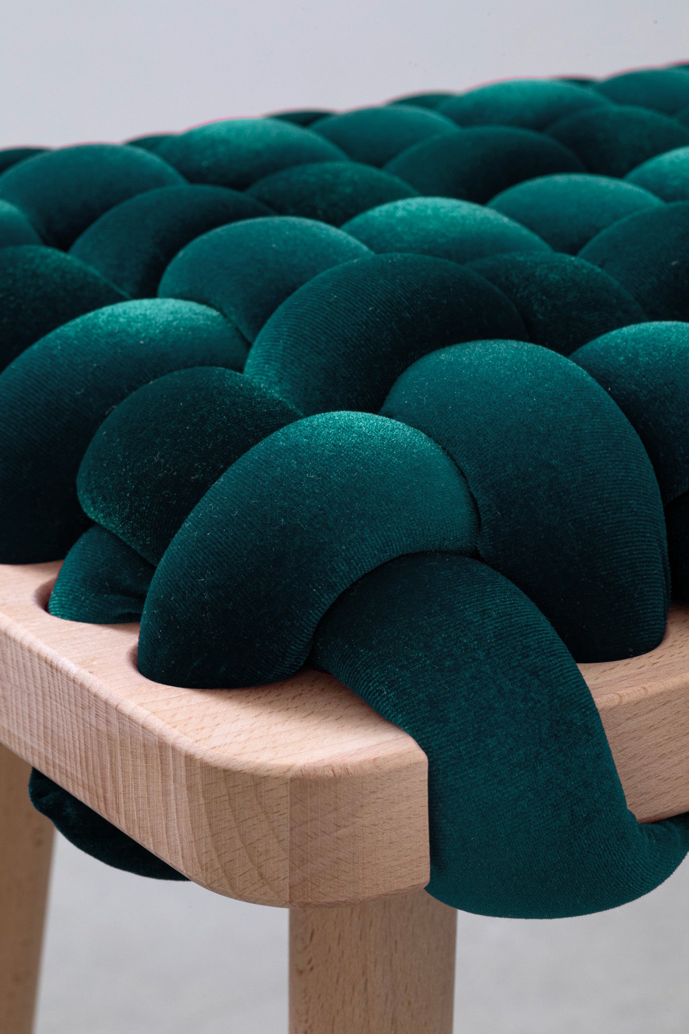 Petrol Velvet Woven Stool