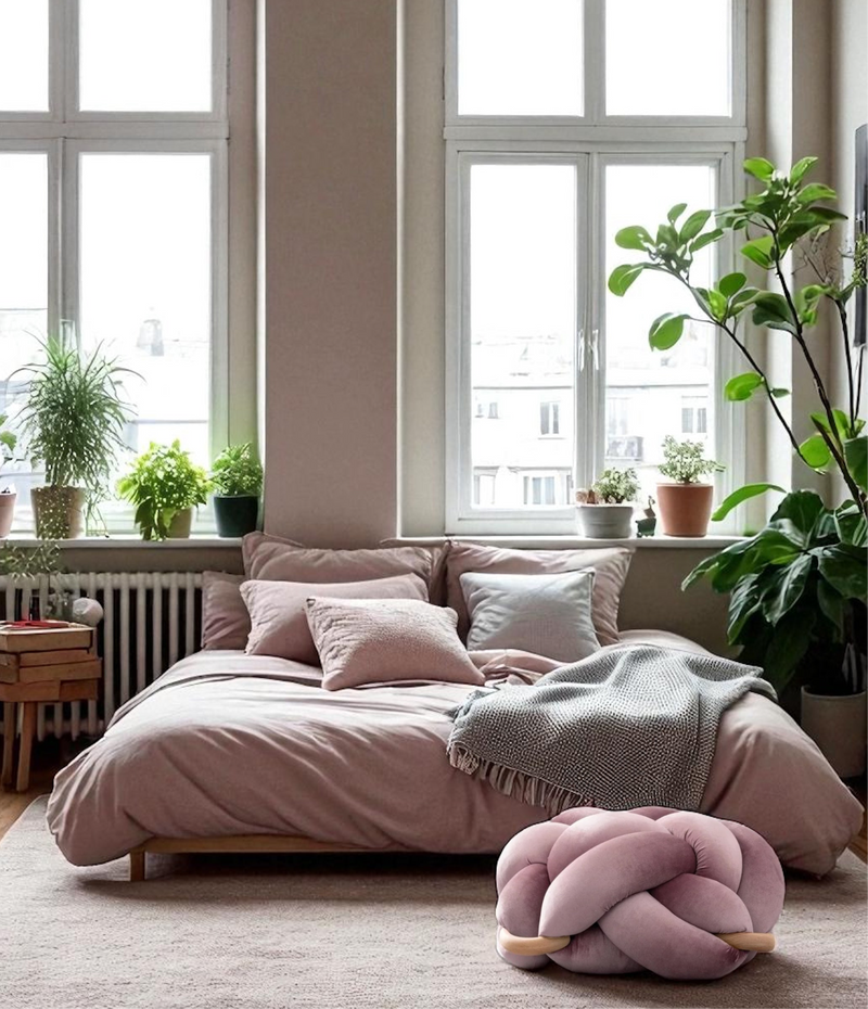 (L) Mauve Knot Ottoman