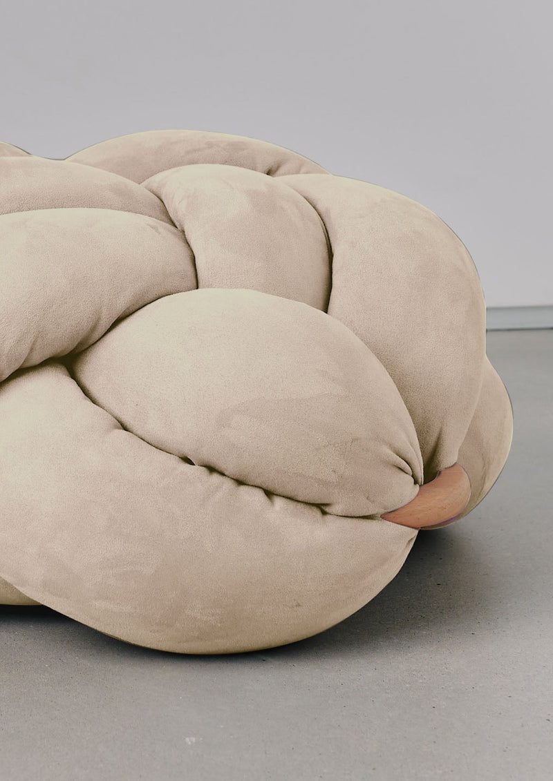 (M) Cream Vegan Suede Knot Floor Cushion