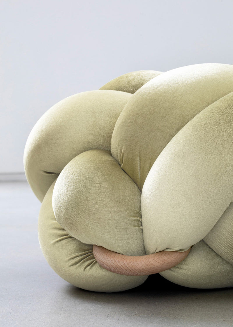 (L) Ivory Knot Ottoman