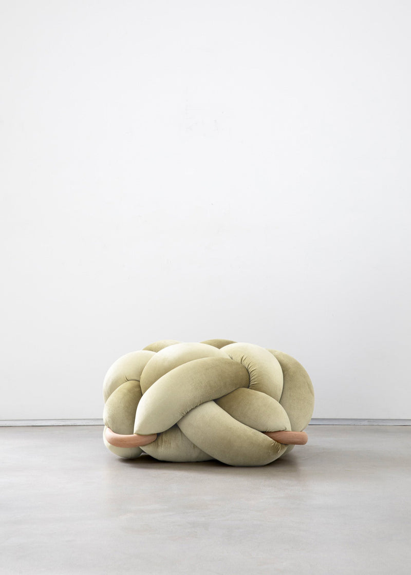 (L) Ivory Knot Ottoman