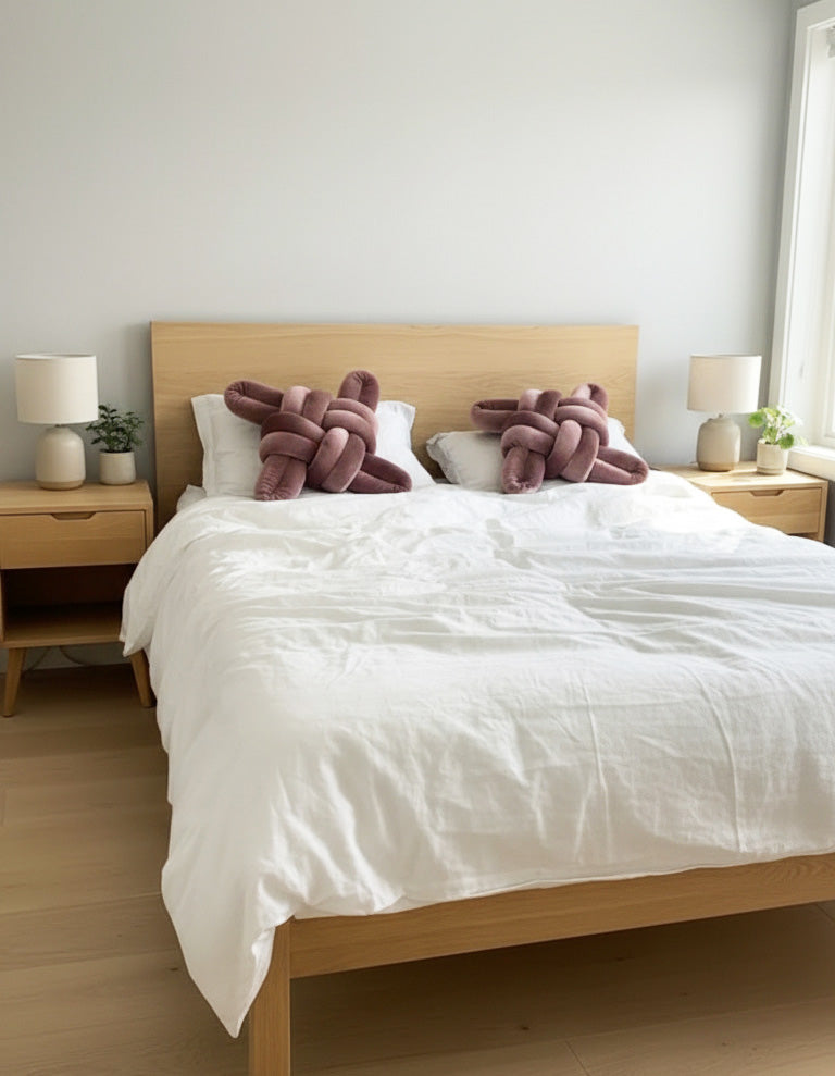 Mauve Velvet Knot Pillow