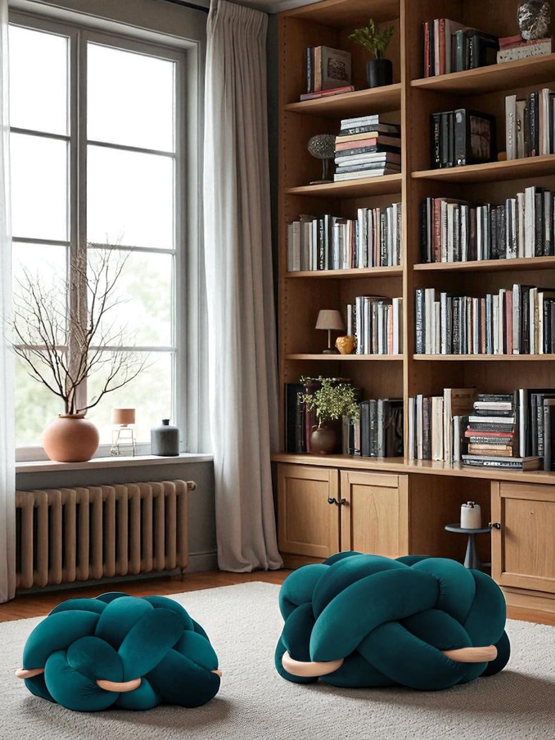(L) Petrol Knot Ottoman