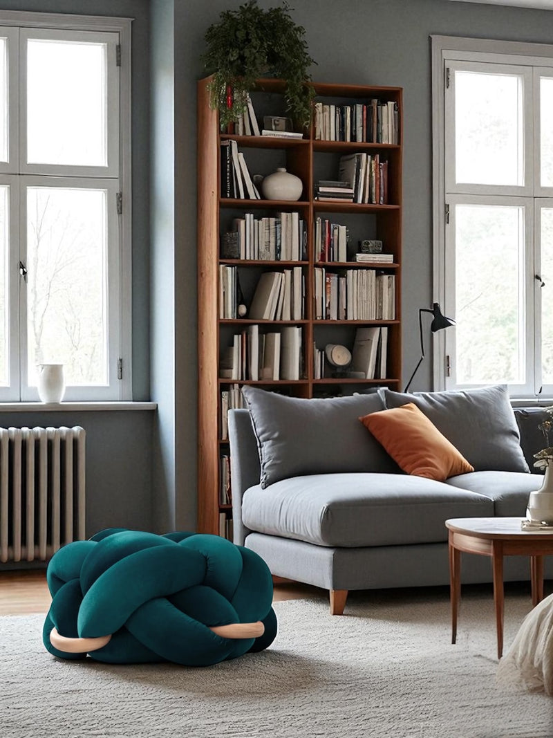 (L) Petrol Knot Ottoman