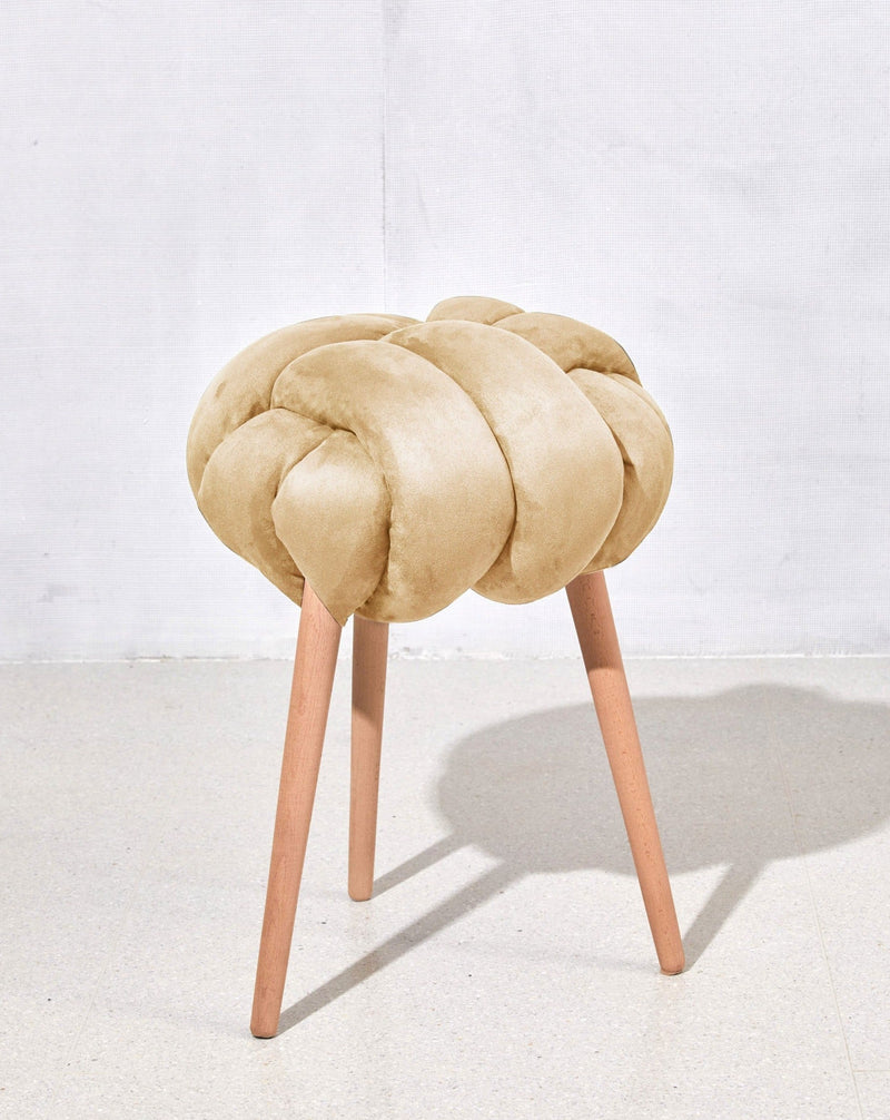 Buttermilk Vegan suede Knot Stool