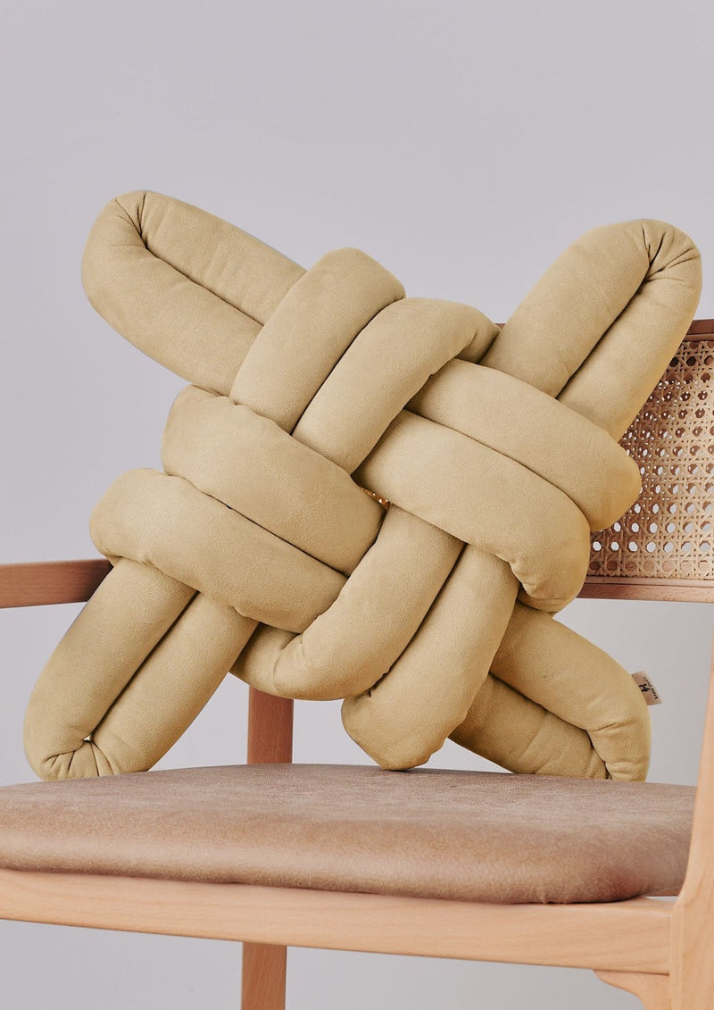 Buttermilk Vegan Suede Knot Pillow- 30% OFF