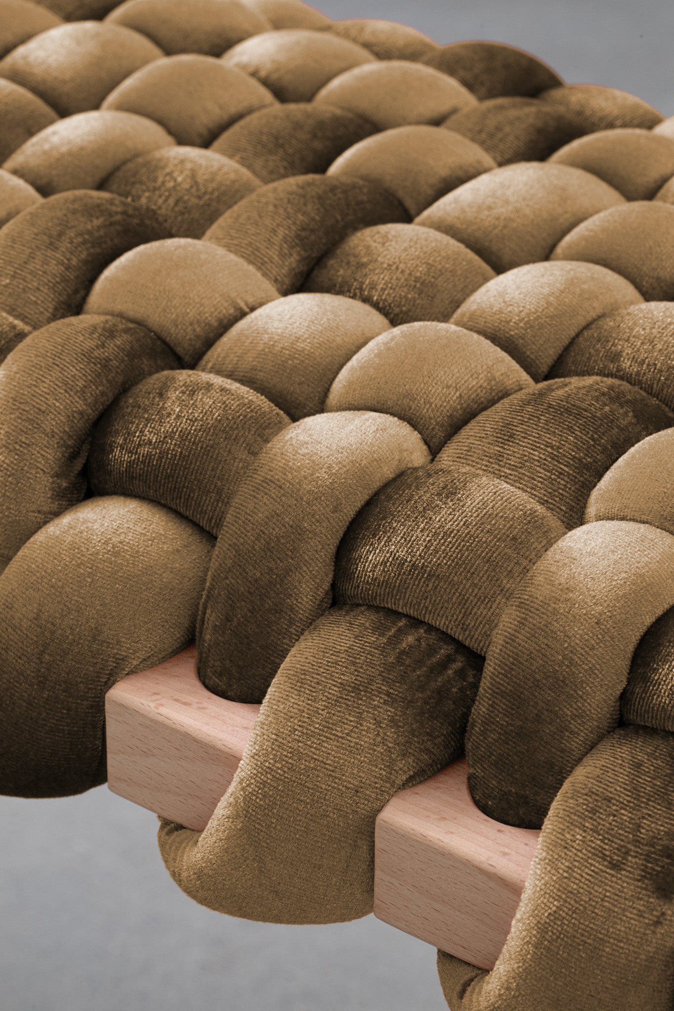 Truffle Velvet Woven Stool