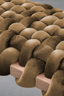 Truffle Velvet Woven Bench