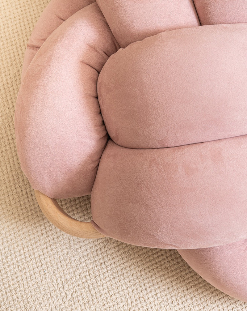 (M) Rose Pink Vegan Suede Knot Floor Cushion