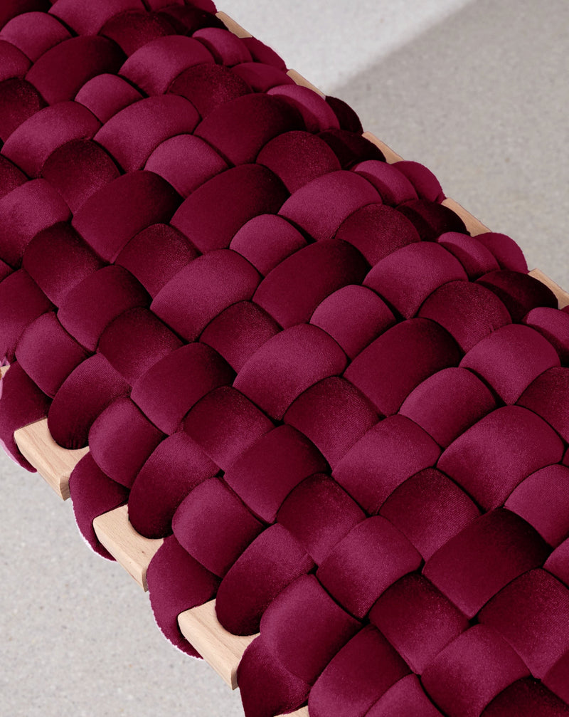 Purple Velvet Woven Bench- 94 cm