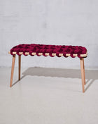 Purple Velvet Woven Bench- 120 cm- with small defects