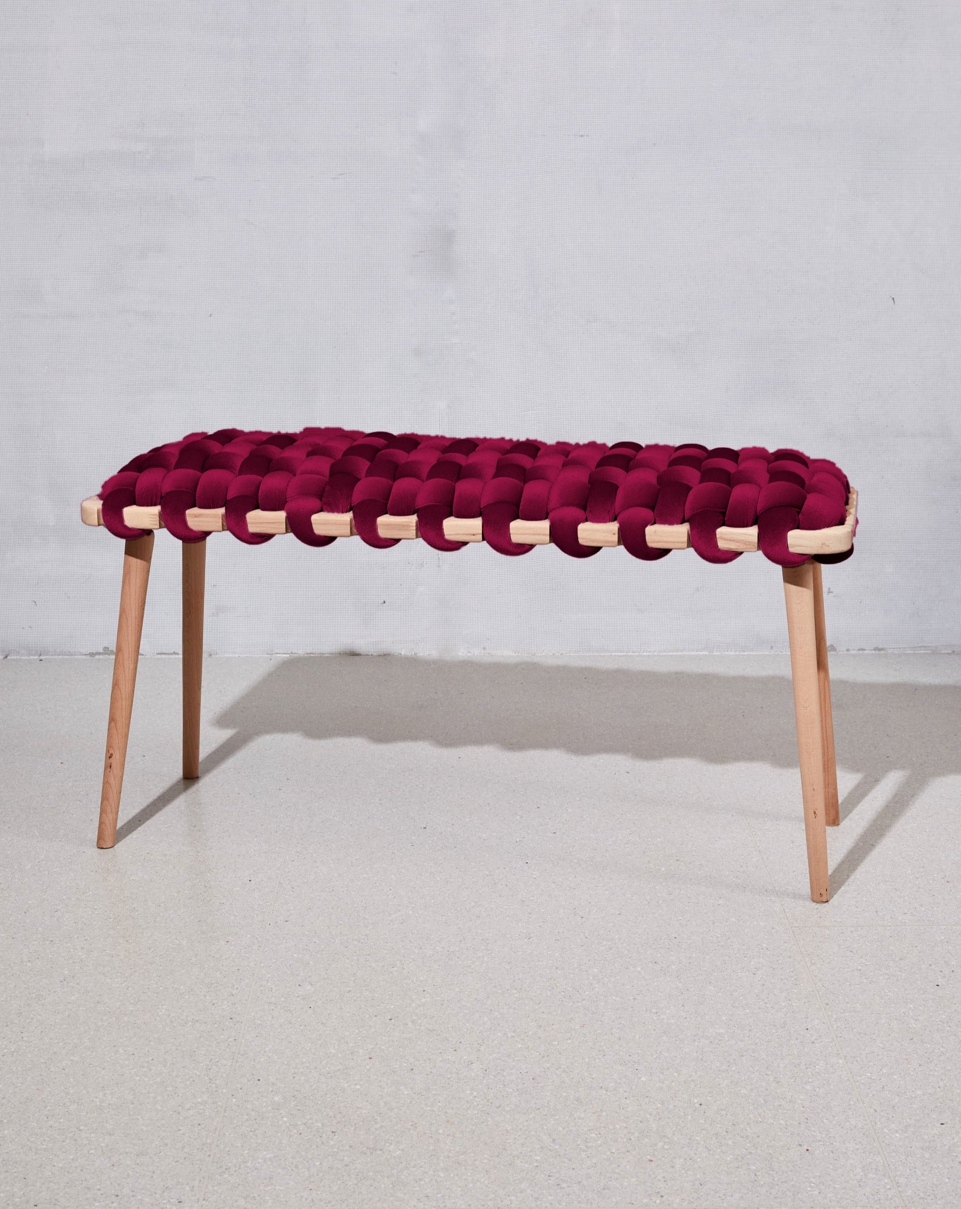Purple Velvet Woven Bench- 120 cm- with small defects