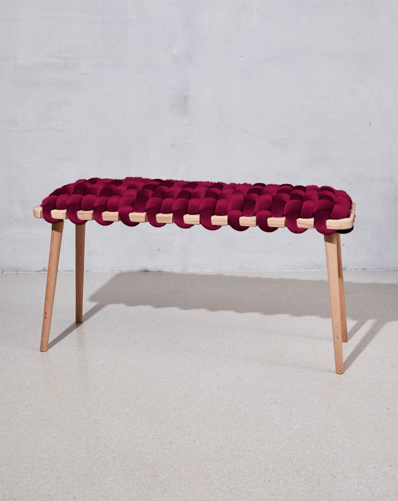 Purple Velvet Woven Bench