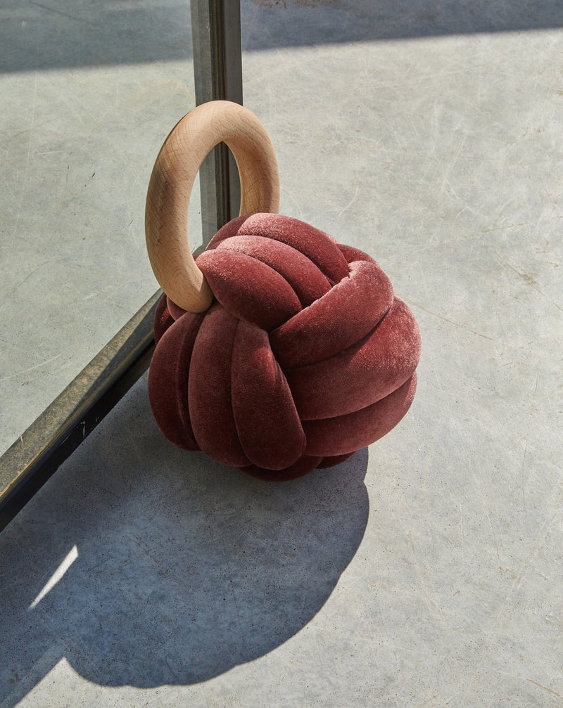 Glowing Rust Velvet Knot Door Stop\ Accent Piece